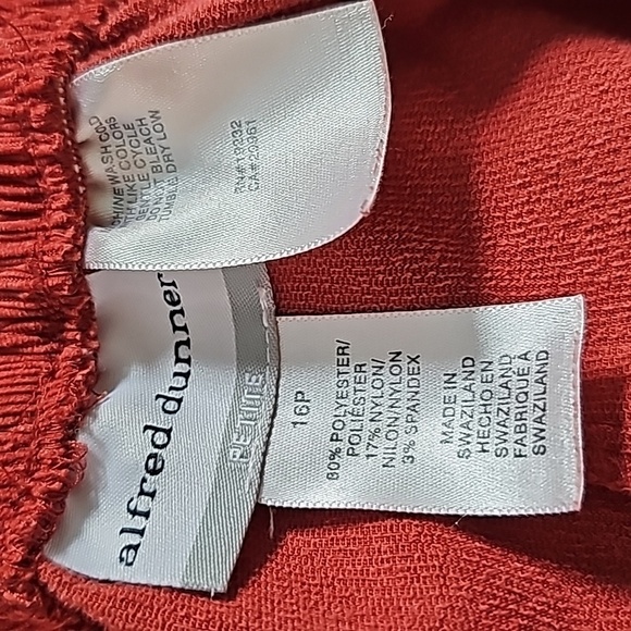 3/$25 Alfred Dunner Size 16P Rust Colored Pull On Pants - Picture 3 of 3